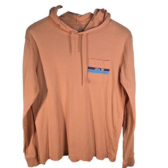 Vineyard Vines Coral Oversized Hooded Long Sleev T Shirt Womens XS - Picture 1 of 7